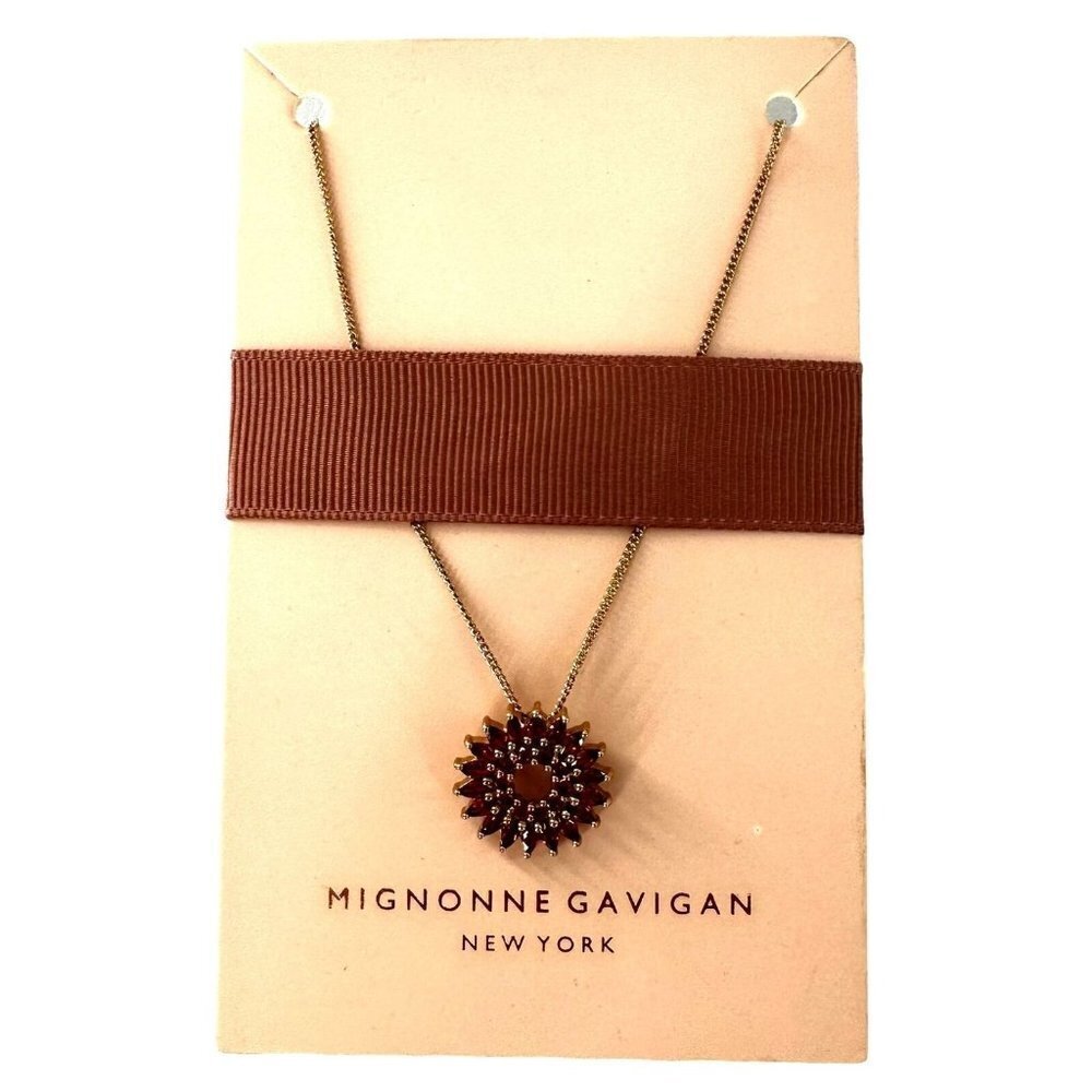 NEW Mignonne Gavigan Crystal Burst Short Pendant Necklace in Red